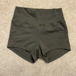 G-Athletica Activewear Olive Green Workout Preppy Mini Shorts Size S